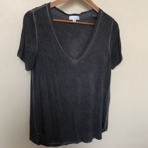 Gray distressed vneck tee by ten sixty sherman